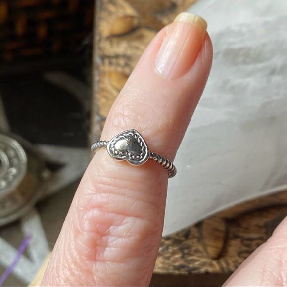 Heart Sterling Silver Toe Ring Midi Ring - Picture 3 of 4